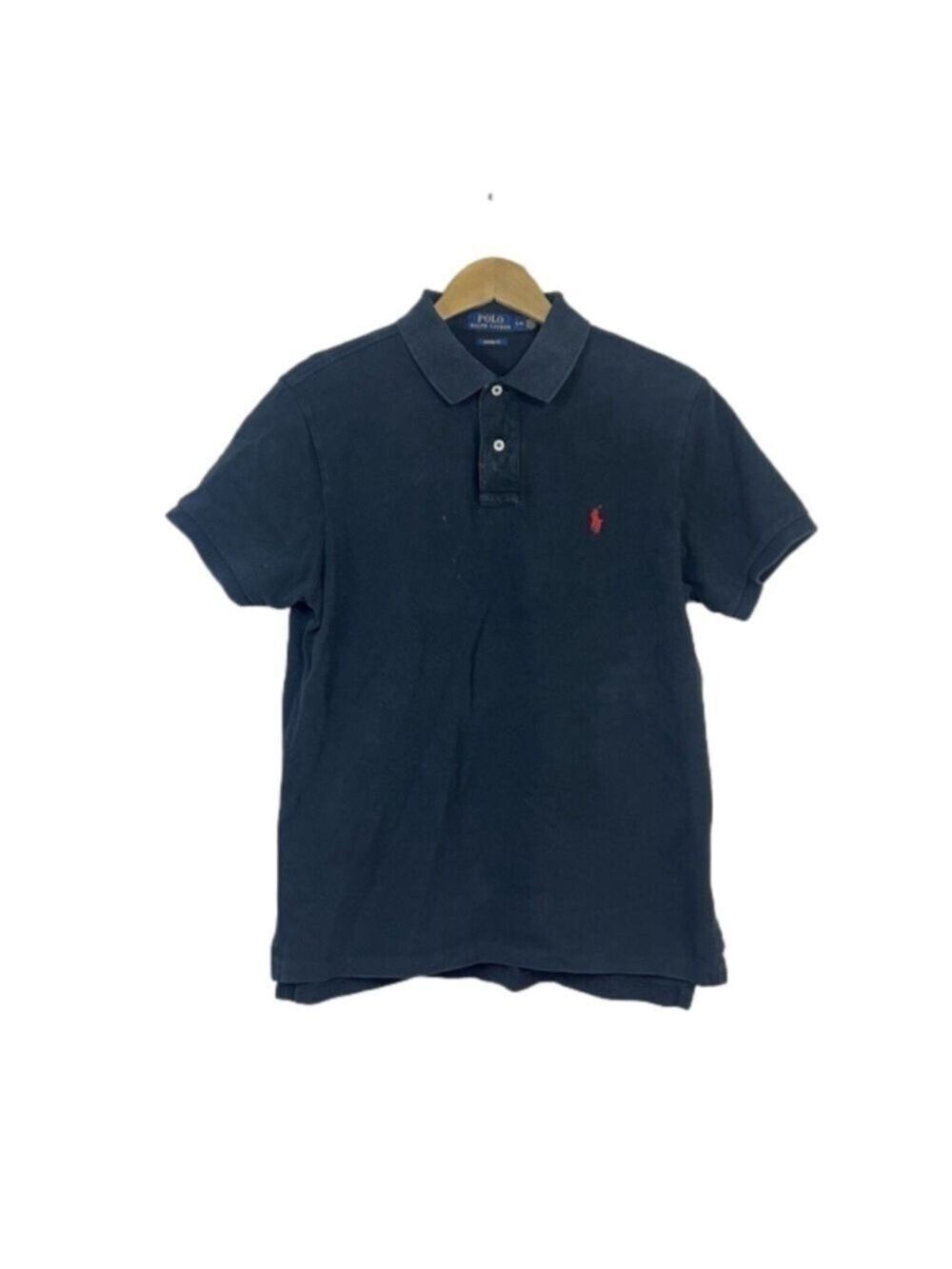 Polo Shirt Mens L Black Red Pony Ralph Lauren Short Sleeves Golf Custom Fit